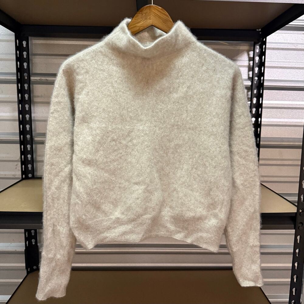 Tahari 100% Cashmere Beige Mock Neck Sweater Women's Size L
